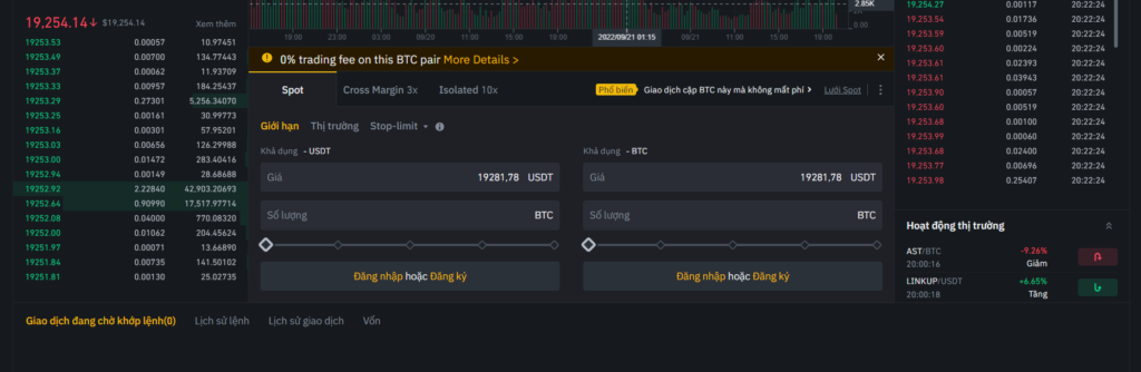 Cách đặt lệnh sàn Binance