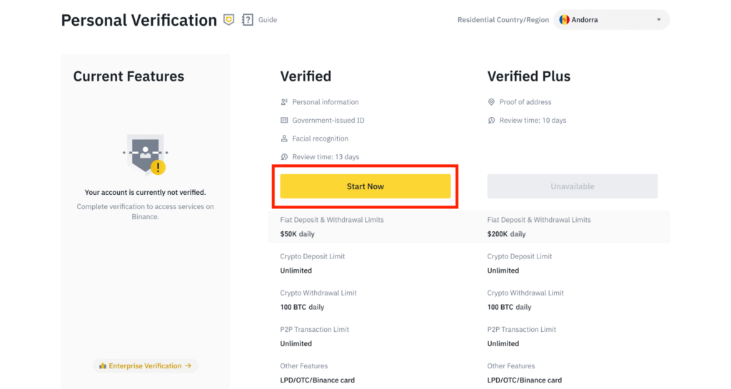 Hướng dẫn thực hiện xác minh danh tính Binance
