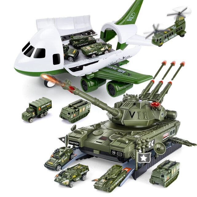 Bộ đồ chơi máy bay và xe tăng