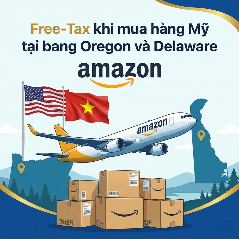 Mua hàng Mỹ tại bang Miễn Thuế